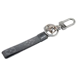 Louis Vuitton-Louis Vuitton Porte Cles Dragonne Monogram Leather Key Holder-Black