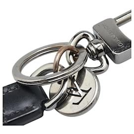 Louis Vuitton-Louis Vuitton Porte Cles Dragonne Monogram Leather Key Holder-Black