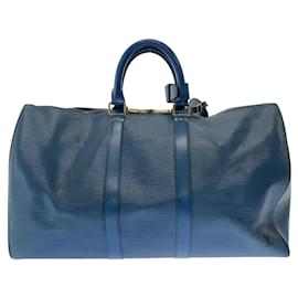 Louis Vuitton-Louis Vuitton Epi Keepall 45 Boston Bag M42975-Blue