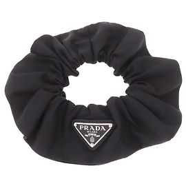 Scrunchie de nylon preto Prada Preto