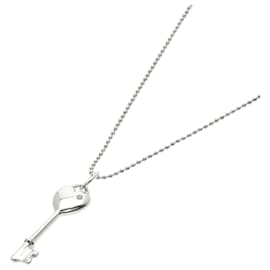 Tiffany & Co-Colar de diamante em forma de chave de coração Tiffany-Prata