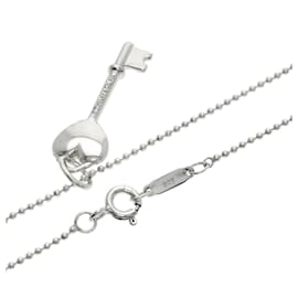 Tiffany & Co-Colar de diamante em forma de chave de coração Tiffany-Prata