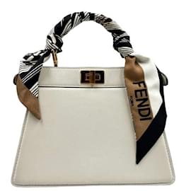 Fendi-FENDI Peekaboo I See You Petite Handbag-White