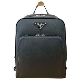 Prada Saffiano Black Leather Backpack Black
