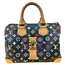 Louis Vuitton Monogram Multicolor Speedy 30 Handbag Multiple colors Navy blue