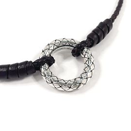 Collar Intrecciato Circle de Bottega Veneta Plata Marrón oscuro
