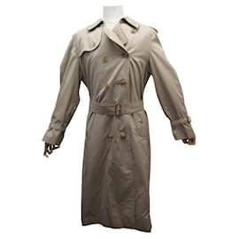 Autre Marque-VINTAGE BURBERRY WATERPROOF TRENCH COAT LONG 54 L IN BEIGE COTTON-Beige