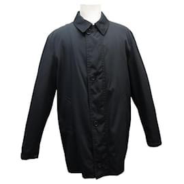 Burberry-LONG COAT PARKA BURBERRY LONDON BLACK MOULDED 40 M BLACK COAT JACKET-Black