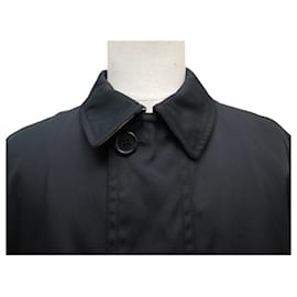 Burberry-LONG COAT PARKA BURBERRY LONDON BLACK MOULDED 40 M BLACK COAT JACKET-Black