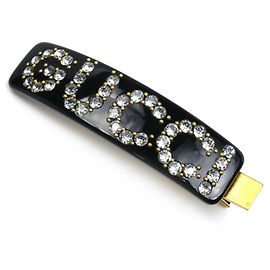 Clipe de cabelo de acrílico com strass Gucci Preto