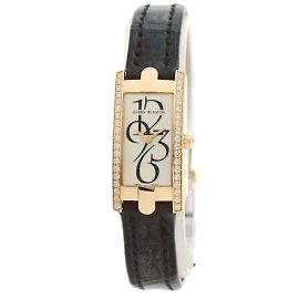 Harry Winston Avenue C Mini Bezel Diamant Uhr Pink