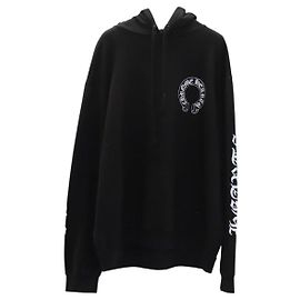 Chrome Hearts Long Sleeve Pullover Hoodie Cotton Black Auth PP632M Black