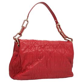Borsa a Spalla Canage Christian Dior in Pelle di Agnello Rossa Oro Auth 120801 Rosso D'oro