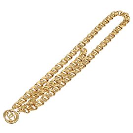 Cinto de Corrente CHANEL Metal 37,4"" Ouro CC Auth bs25805 Dourado