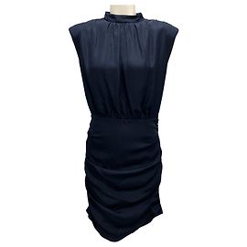 Veronica Beard Navy Ruched Tima Dress Navy blue
