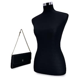 Dior-Christian Vintage Black Oblique Logo Canvas Shoulder Bag-Black