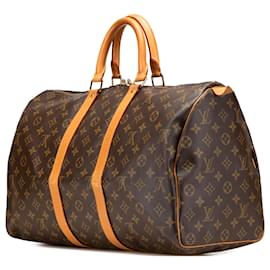 Louis Vuitton-Louis Vuitton Brown Monogram Keepall 45-Brown