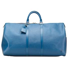 Louis Vuitton-Louis Vuitton Blue Epi Keepall 60-Blue