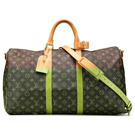 Louis Vuitton-Louis Vuitton Brown Monogram Keepall Bandouliere 50-Brown