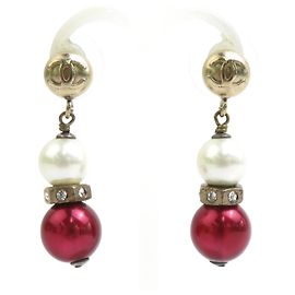 Orecchini Chanel bordeaux e oro D'oro Bordò Bianco sporco