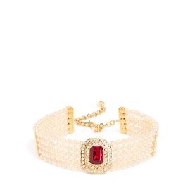Alessandra Rich Colliers Rouge Écru