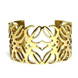 Loewe Anagram Metal Gold Bangle Golden