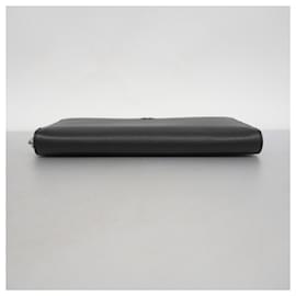 Christian Dior-Christian Dior Black Leather Long Wallet-Black