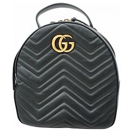Gucci GG Marmont Leder-Rucksack Schwarz