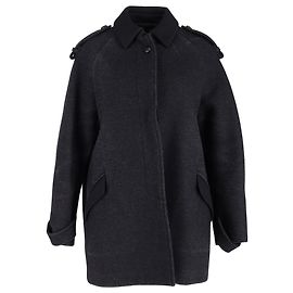 Isabel Marant Faber Coat in Navy Blue Wool Blue Navy blue
