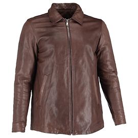Rick Owens Brad Zipped Jacket in Brown Leather Brown