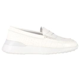 Mocasines de cuero blanco con estampado de cocodrilo Tod's x Alber Elbaz Blanco Crudo