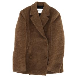 Jil Sander Double-Breasted Blazer in Brown Wool Brown Red