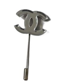 Chanel CC hat pin mirror silvery Silvery