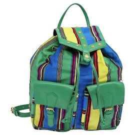Gianni Versace Backpack Nylon Green Auth 124844 Green