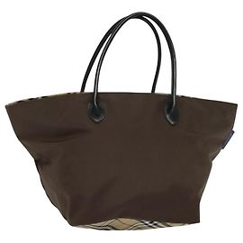 Autre Marque Burberrys Nova Check Tote Bag aus Nylon in Beige mit blauer Etikette, authentisch in Silber ep9174 Silber Beige