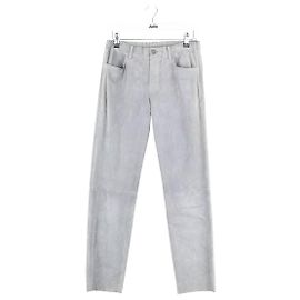 Stouls Grau Wildleder gerade Hosen Grau