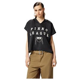 Camiseta con estampado de logo pinko Negro