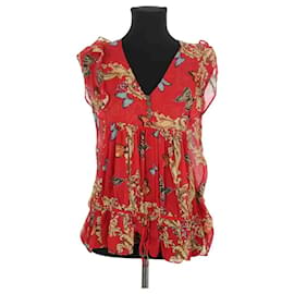 The Kooples Rote Seidenbluse Rot