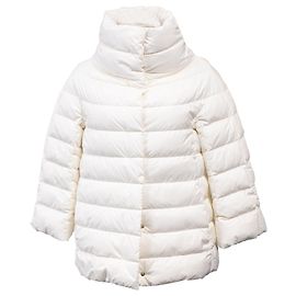 Herno Down Cocoon Jacket in White Polyamide White Cream