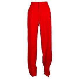 Calças retas Victoria Beckham em viscose vermelha Vermelho