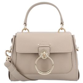 Chloé Mini bolsa Tess em couro texturizado e macio Cinza