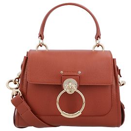 Chloé Mini bolsa Tess em couro texturizado e macio Marrom