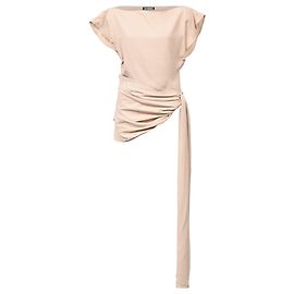 Jacquemus Espiral gerafftes Crepe-Top aus beigem Polyester Beige