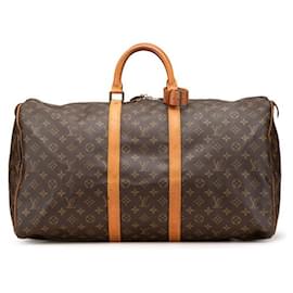 Louis Vuitton-Louis Vuitton Keepall Monogram Boston Bag-Metallic,Bronze