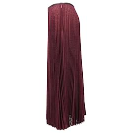 Fendi-Jupe midi plissée perforée Fendi en mohair rouge-Rouge,Bordeaux