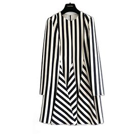 Vestido skater listrado preto e branco Valentino Preto Branco