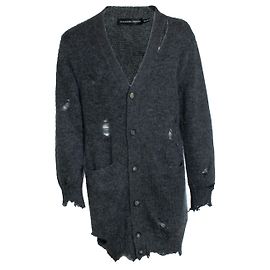 Cardigan gris usé Alexander McQueen Gris