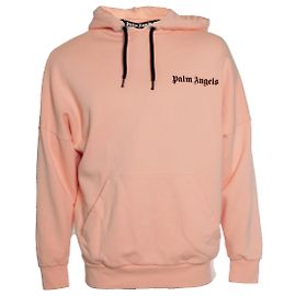 Palm Angels, Moletom com capuz de fleece com logo oversized em relevo Rosa