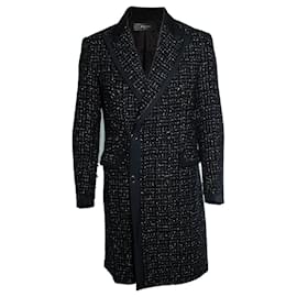 Amiri, Boucle long coat in black Black