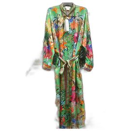 Vestido Camilla Sublime de seda estampado selva Multicolor